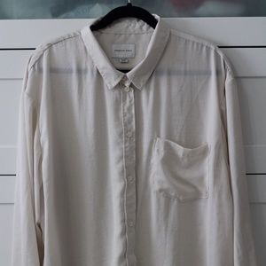 American Eagle Oversized Silky Button-Up Shirt